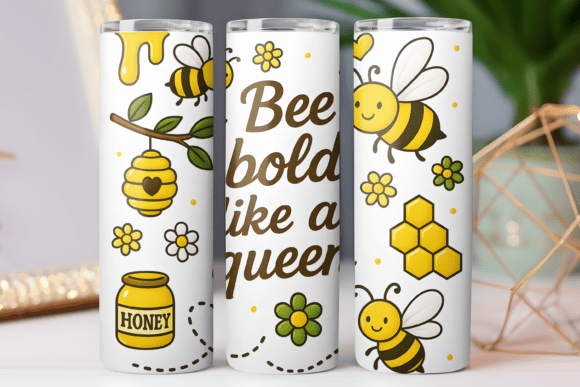 Bee Inspiration Tumbler Wrap 20oz Design Graphics Freebies