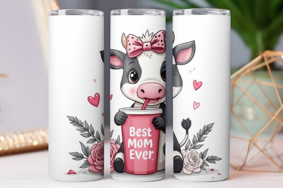 Best Mom Highland Cow Tumbler Wrap: Graphics & Freebies