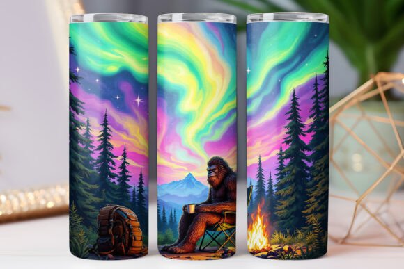 Bigfoot Camping Tumbler Wrap Skinny 20oz: Freebies & Graphics
