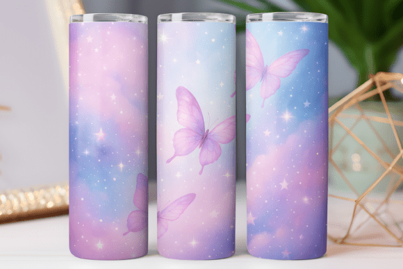 Butterfly Tumbler Wrap Design Png Skinny