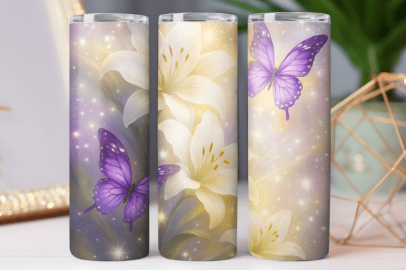 Butterfly Tumbler Wrap Skinny Art PNG Graphics & Freebies
