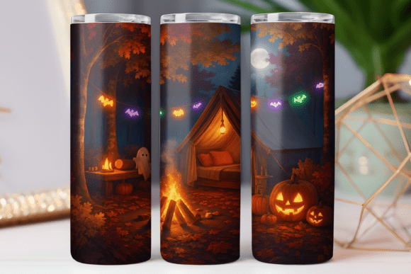Camping Tumbler Wrap 20oz Png Design Art