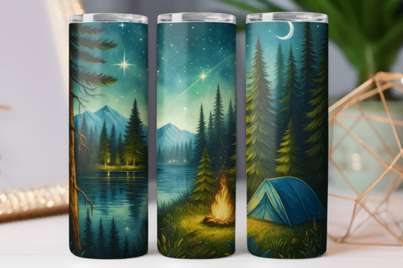 Camping Tumbler Wrap 20oz PNG Skinny Art Review