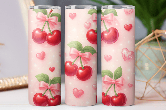 Cherry and Bow Tumbler Wrap Design Review for Embroidery Pros