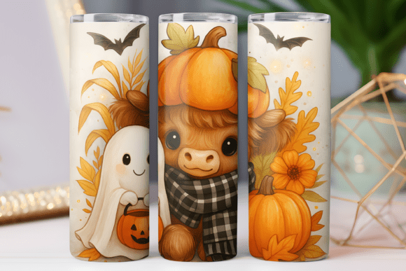 Cow Spooky Tumbler Wrap: Graphics for Tumbler Wraps