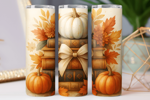 Fall Season Reading Tumbler: Graphics & Tumbler Wraps