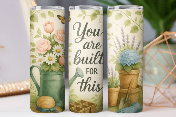 Floral Motivational Tumbler Wrap: Freebies & Graphics Review