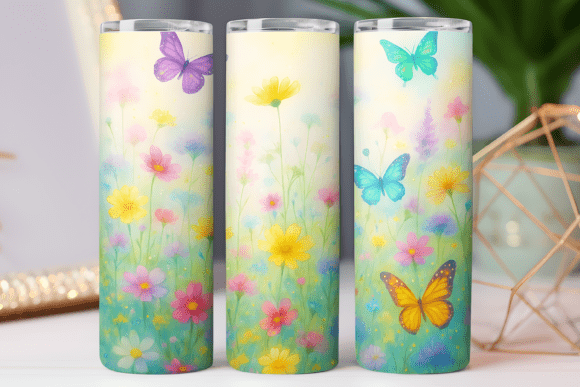 Floral Tumbler Graphics & Freebies: Skinny PNG Art Wrap 20oz