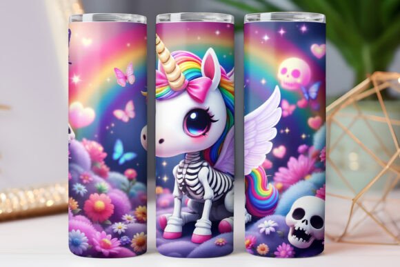 Funny Unicorn Tumbler Wrap 20oz Skinny Graphics Freebie