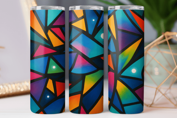Glass Geometric Pattern Tumbler Wrap PNG: Free Graphics & Freebies
