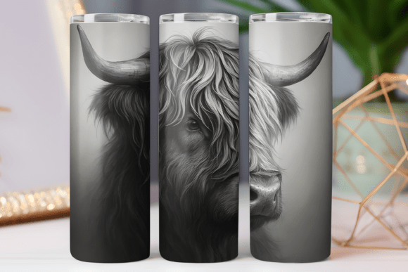 Highland Cow Tumbler Design: Graphics & Freebies