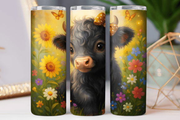 Highland Cow Tumbler Wrap Graphics Freebies Review