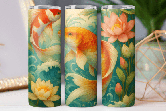 Japan Koi Fish Tumbler Design: Free Graphics for Crafters
