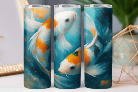 Japan Koi Fish Tumbler PNG Skinny Wrap: Graphics & Freebies