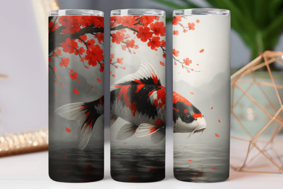 Japan Koi Fish Tumbler Wrap: Graphic Design Review