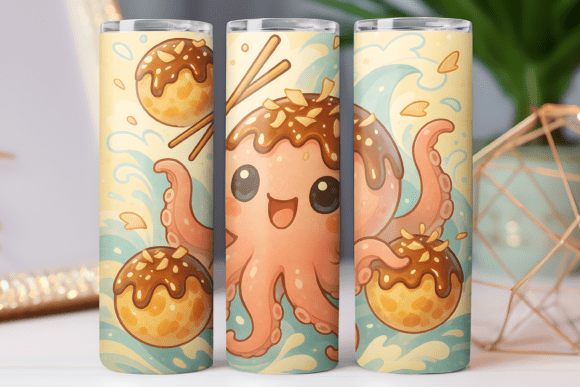 Kawaii Food Art Tumbler Wrap Design Art: Free Graphics for Publishers