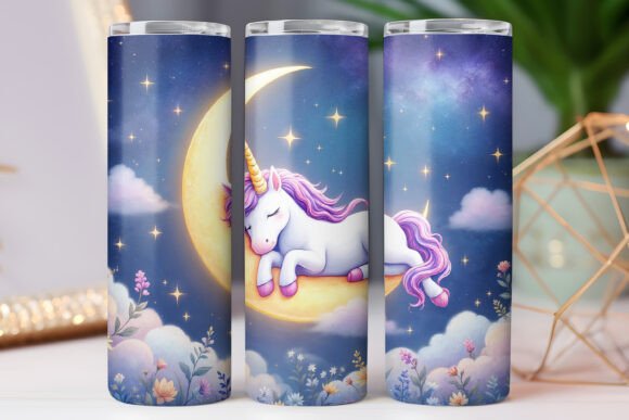 Moon Unicorn Tumbler Wrap 20oz Skinny: Graphics for Tumbler Wraps