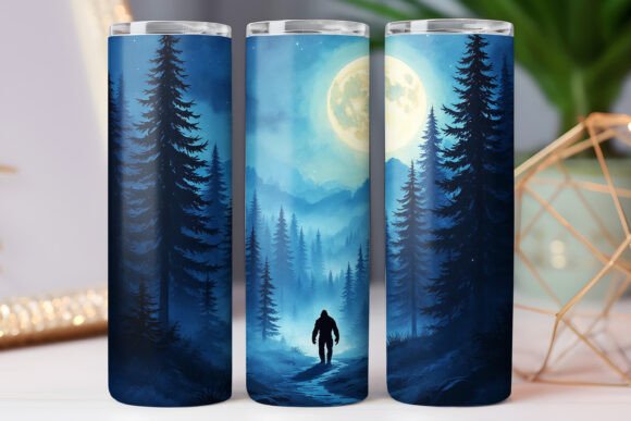 Night Bigfoot Tumbler Wrap Skinny 20oz – Free Graphics for Crafters