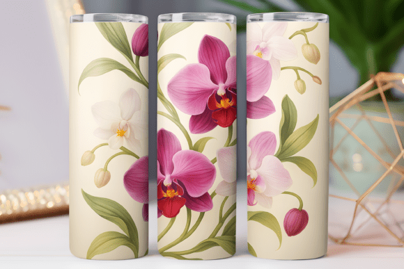 Orchid Floral Tumbler Design Wrap 20oz Graphics Freebies