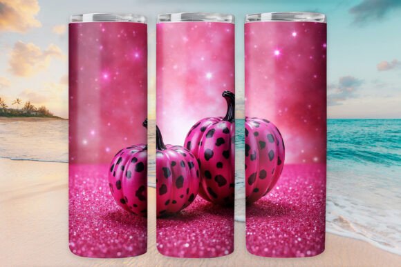 Pumpkin Leopard Glitter Graphics for Tumbler Wraps