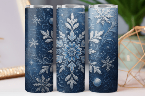 Snowflake Tumbler Wrap 20oz Graphic Design