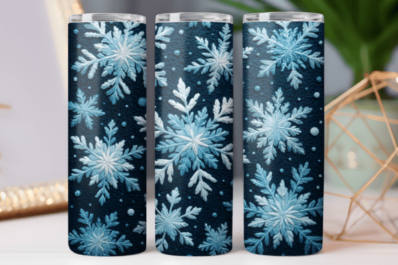 Snowflake Tumbler Wrap 20oz Skinny Art for Graphics & Wraps
