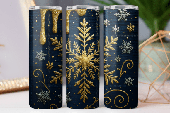 Snowflake Tumbler Wrap 20oz Skinny Png