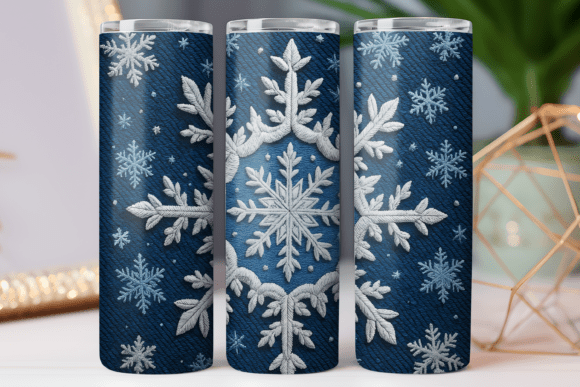 Snowflake Tumbler Wrap Design Png Art: Graphics for Tumbler Wraps