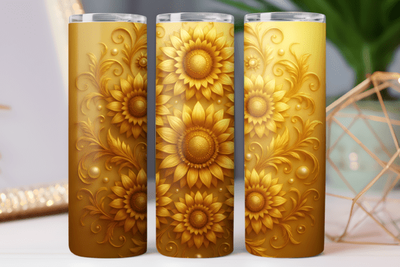 Sunflower Gold Graphics: Tumbler Wraps in Brand Design