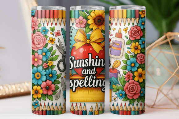 Sunshine Teacher Tumbler Wrap: Graphics Review for Designers