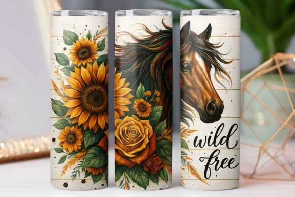 Wild Horse Sunflower Tumbler Wrap 20oz: Graphics & Tumbler Wraps