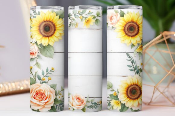 Wood Sunflower Tumbler Wrap Graphics Freebies Review